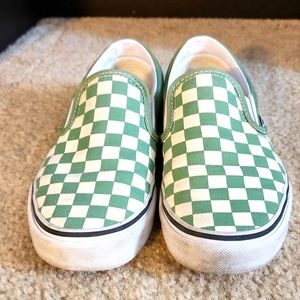 Green checker Vans